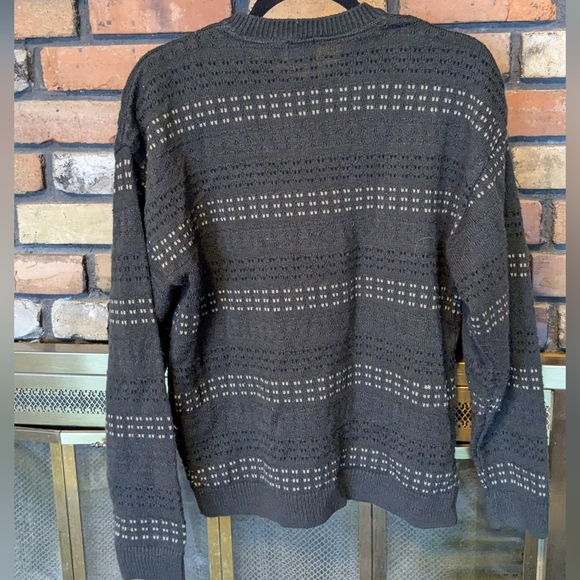 Green Striped Grandpa Sweater - Picture 2 of 4
